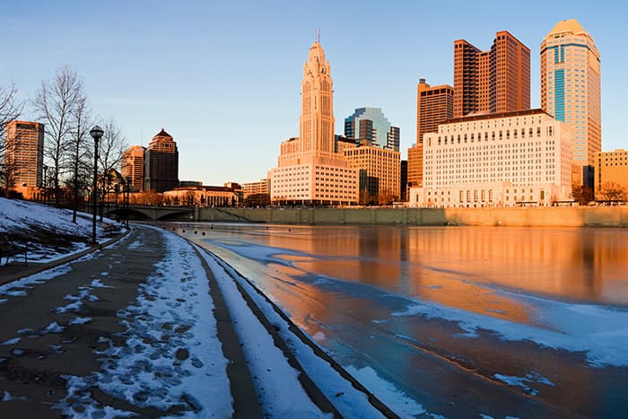 Columbus in the winter