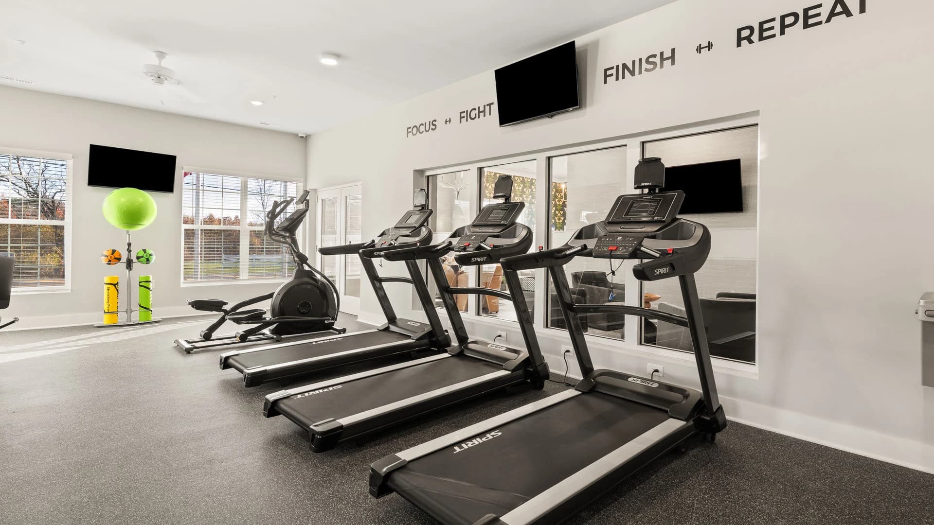24 hour fitness center with treadmills that can be used by residents of a Grove City apartment complex