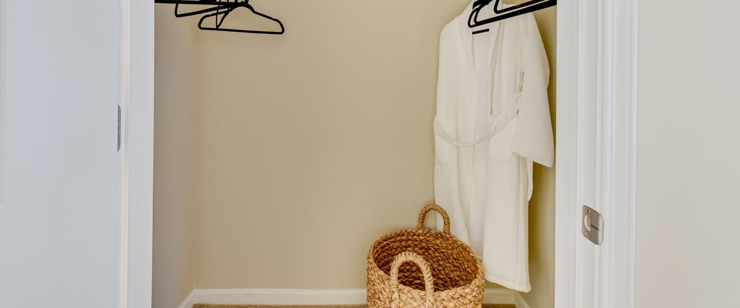 Bedroom closet with hanging space